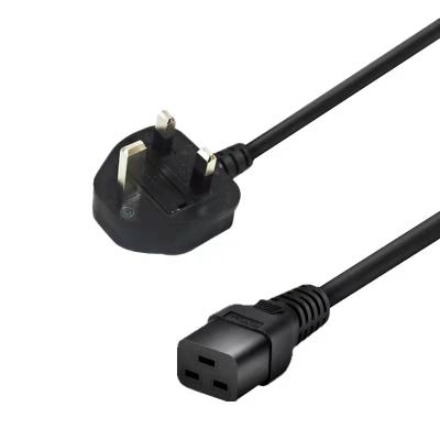 China Home Appliance CABLE With BS Plug Black Cable Customized To C19 Plug for sale