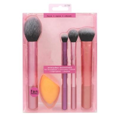 China Hot Selling Flat Brush DX Makeup Brush And Makeup Sponges Set Beauty Makeup Tool Kit With Package for sale