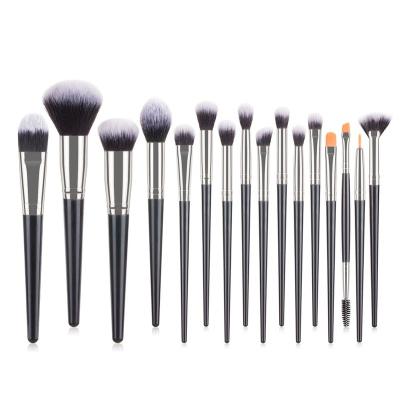 China Angular Blush DX Picks 16pcs New Hot Black Two Ways Printing Logo Makeup Brush Set for sale