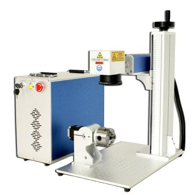 China Laser marking portable gold jewelry nameplate fiber 50w rotary laser marking engraving machine for sale