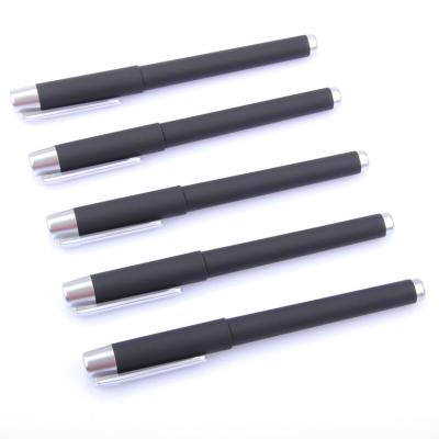 China black office gel ink pen,rubber sprayed gel pen for sale