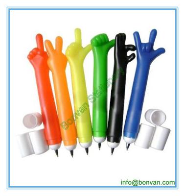 China finger plastic pen, promotional finger shape ball pen for sale