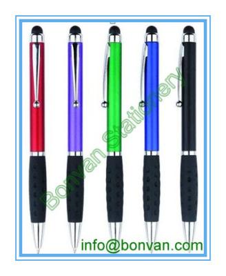 China gripped plastic promo gift touch stylus pen with logo printing for sale