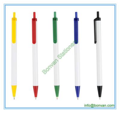 China simple click promotional slogan printed hotel pen for sale