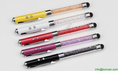 China fancy laser pen with touch tip,laser ball pen with led touch tip for sale