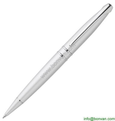 China satin chrome pen,silver satin metal promotional ball pen for sale