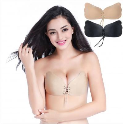 China Z022 Anti-Sagging Nylon Breathable Spandex/Nylon Chest Patch With Wings Sexy Invisible Strapless Breast Patch Ladies Breast Nipple Lift Cover for sale