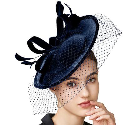 China Tea Party Feather Fascinator Hat Kentucky Derby Pillbox Hat Fascinator for sale