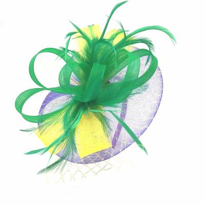 China Women Kentucky Derby Headband Feather Mesh Hair Clip Cocktail Derby Fascinator Hat for sale