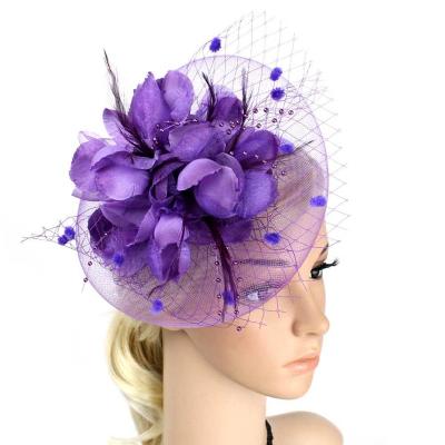 China Womans Handmade Feather Fascinator Hat Bride Bow Cocktail Tea Derby Party Church Feather Hair Fascinator Hat for sale