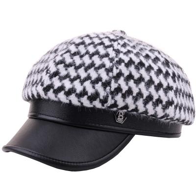 중국 houndstooth Baseball Cap women clothes dresses Accessories Winter Vintage Plaid Hats Outdoor Hat 판매용