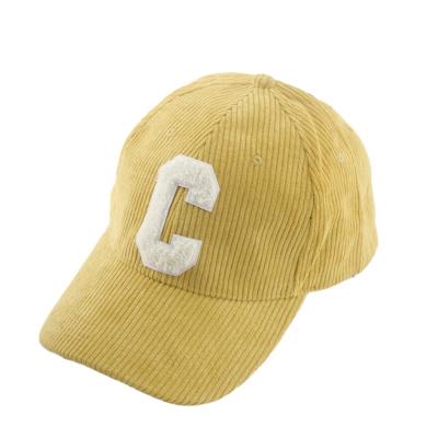 China Autumn and winter hats female tide Korean fashion big C letter embroidery baseball cap retro corduroy cap for sale