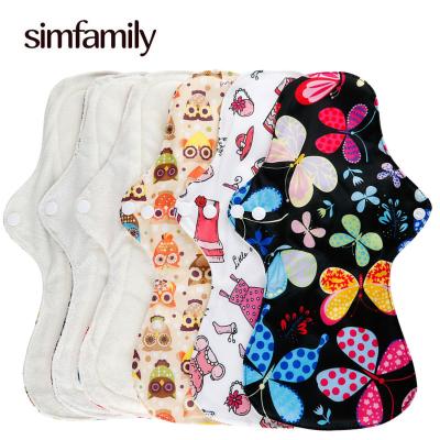 China Simfamily Woman Heavy Flow Reusable Washable Waterproof Bamboo Sanitary Super Absorbent Feminine Organic Bamboo Menstrual Pad for sale