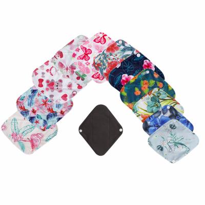 China Super Absorbent Feminine Sanitary Bamboo Waterproof Washable Pad Women Simfamily Reusable Menstrual Pad Panty Liner Charcoal for sale