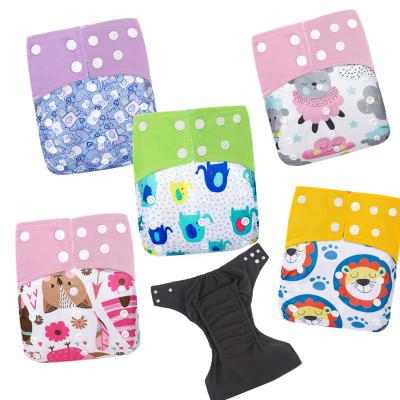 China Simfamily 4PCS hot sale printed soft double gusset diaper cloth bamboo charcoal for baby non woven fabric printed 10 sets for sale