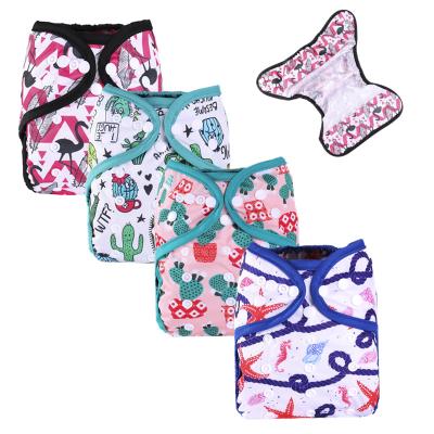 China SIMFAMILY Printed Cloth Strong Waterproof Reusable Diapers With INSERTIONS Polyester Opp Bag Woven Fabric Babies Non Printed Dry Surface for sale