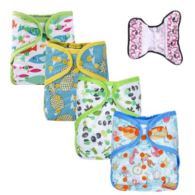 China SIMFAMILY Printed Reusable Baby Swimming Double Layer Waterproof Cloth Diaper Pants With Inserts for sale