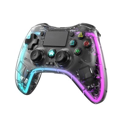 China With handbreak PS4 /Switch /PS3/Android /PC/IOS game controller PS4 console touch button joystick crystal transparent wireless gamepad for sale