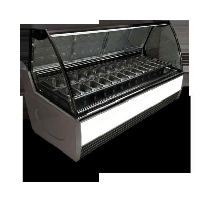 China New Design Single-Temperature Commercial Gelato Cabinets Freezer Showcase 8 to 24 Pans for sale