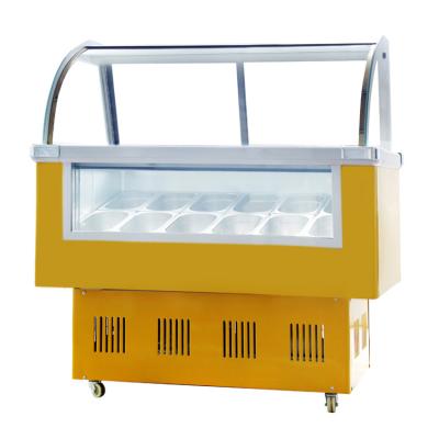 China Single-temperature ice cream machines / commercial ice makers / commercial refrigeration and freezers glass top showcase for sale