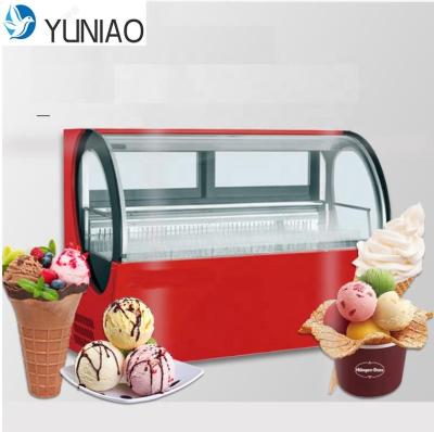 China Single-Temperature Italian Gelato Showcase Ice Cream Display Freezer Popsicle Fzen Snack Cabinet For Sale PANS CFR 4 BY SEA for sale