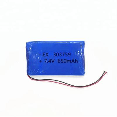 China Smart Smart Watch EXLIPORC 303759 650mAh 7.4V Li-polymer Battery Pack for sale