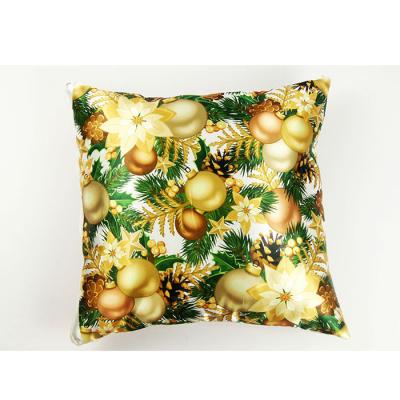 China Outdoor Christmas Satin Throw Pillows Printed Soft Pillow With Removable Washable Stuffing for sale