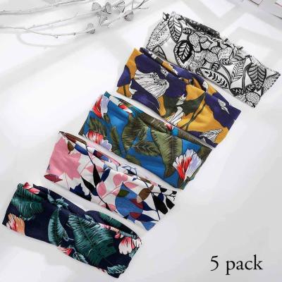 China Women Boho Yoga Headbands Criss Cross Head Wrap Elastic Knot Hair Band Accessories for sale