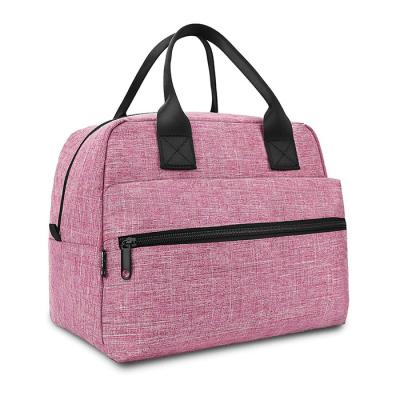 China Pink Insulated Lunch Bag For Women Large Box  Reusable Lunch Boxes Cooler Tote for sale