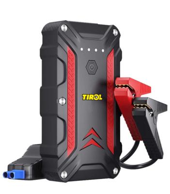 China 12V Emergency Starter Tirol 10000mAh Multifunctional Car Battery Jump Starter Power Bank 12V Automotive Portable Jump Starter for sale