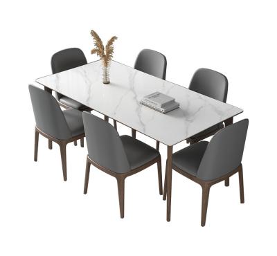 China Simplicity Good Quality Rock Slab Dining Table And Chairs Modern Italian Nordic Home Modern Bright Set for sale