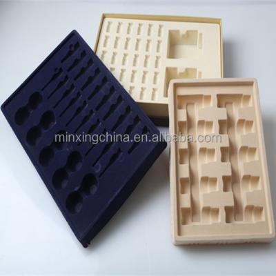 China Gift & Craft Vacuum Forming Trays/Plastic Thermoformed Trays/Flocking Packaging New Design Flocked Jewelry Packaging for sale