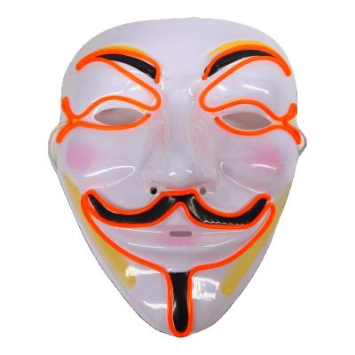 China Party Supplies 2020 New Halloween Scary Mask Cosplay LED Costume Funny Adult EL Wire Light Up Halloween Party Festival Scream Party Masks for sale