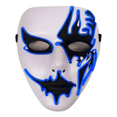 China Party Supplies EL Wire Mask Halloween Face Light Up Scream With 2022 Programmable Latex LED Party Funny Game Horror For Kids EL Wire Masks for sale