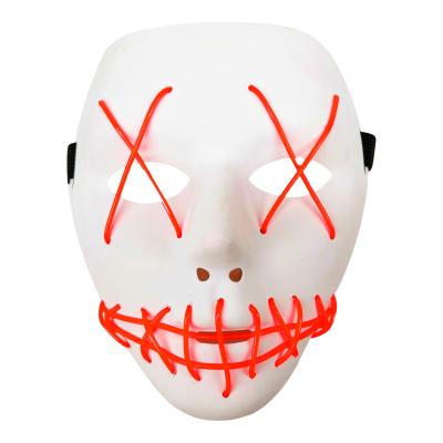 China Party Supplies Unicorn Terrorist Light Voorhees Scary Spider Horror Hood EL Wire Funny Masks Halloween LED Face Light Party EL Wire Mask for sale