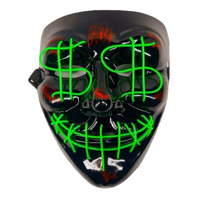 China Party Supplies 2022 New Wholesale 3d Halloween Scream Mask EL Wire Luminous Bat Dinassour Face Alien Pig Dinosor EL Wire Masks for sale