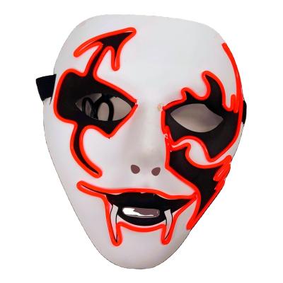 China Party Supplies 2022 New EL Wire Mask LED Full Face Digital Programmable Full Color Light Horror Battery Operated EL Wire Masks for sale