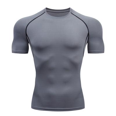 China China OEM QUICK DRY Compression Fitness Compression White Men's Sports T-shirt Breathable Dry Fit T-shirt for sale