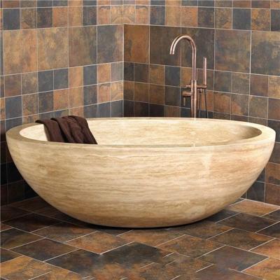 China Traditional Custom Hand Carve Marble Bathtub For Bathroom for sale