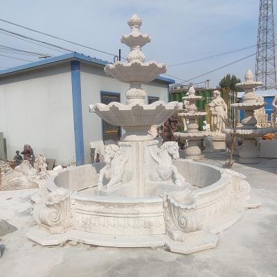 China Modern Wholesale Professional Handmade Carving All Types Outdoor or Indoor Stone Garden Marble Water Fountain For Sale for sale