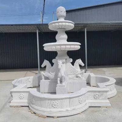 China Traditional Custom Handcrafted Marble Water Fountain Stone Fountain for sale