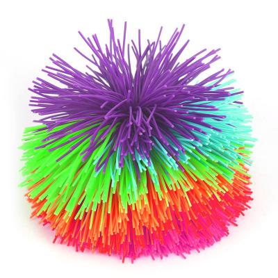 China Toy Ball Soft Relaxation Colorful Stringy Bouncy Rubber Toy Ball For Children Sensory for sale