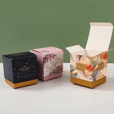 China Recycled Materials Custom Luxury Paper Candle Box Packaging Black Candle Gift Box For Candles for sale