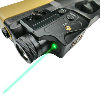 China Hunting Shooting Hunting Flashlight 500lm Green Laser Scope Adjustment Picatinny Rail Or Weaver Rail For Airsoft Handgun for sale