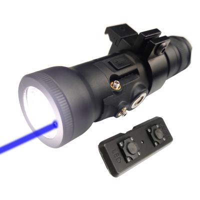 China Aluminum Alloy Tactical Blue Laser Flashlights, Wireless Switch, Combo Blue Laser Light For Picatinny Rail for sale