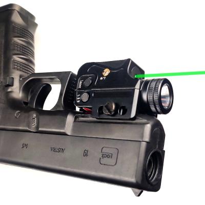 China Aluminum Alloy Glock Laser Flashlight Pistol Green Laser Light Combo For Picatinny Rail Rifle Hunting Shooting for sale