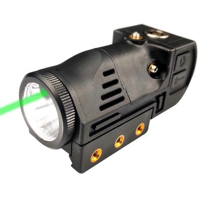 China Nylon Gun Flashlight with Strobe Mode Green Sight for Pistol, Compact Rail Mount Tactical Flashlight for sale