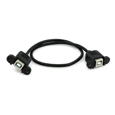 China Custom electronics products free sample panel mount usb b female to female cable with screw locker for sale