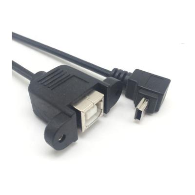 China Custom Electronics Products Mini High Angle USB Male To USB B Female Screw Cable for sale