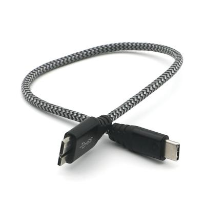 China USB-c Electronics Products 10pin USB 3.1 Type C Male Type-C To USB 3.0 Male usb3.0 Micro Data Link Nylon Braided Copper Cable B for sale